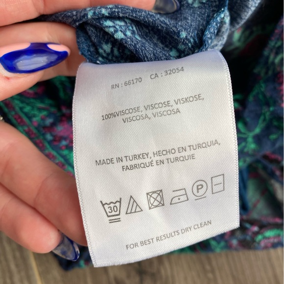Anthropologie Ett:Twa Blue Kaleo Boho Floral Print Off The Shoulder Romper - Picture 13 of 14